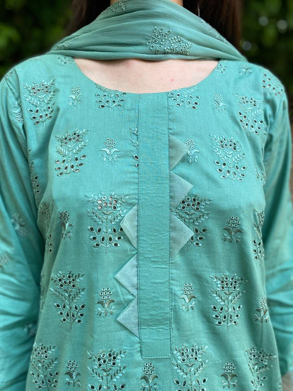 Chikankari Tranquil Bloom